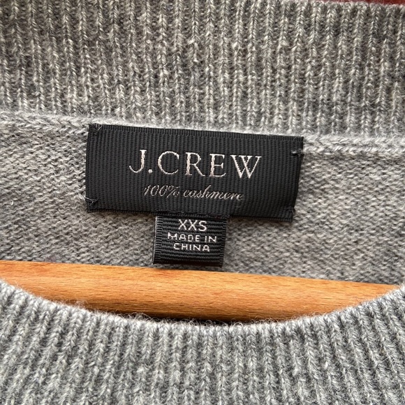 J. Crew Grey Cashmere Sweater with Lamé Fringe Women's Size XXS - Picture 6 of 11